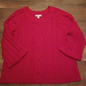 Coldwater Creek Red cable knit sweater.